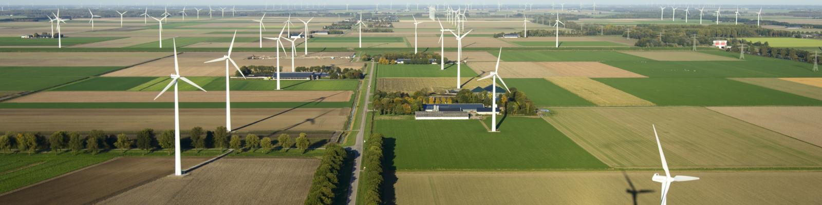 windturbines_boerderij omringd door windturbines