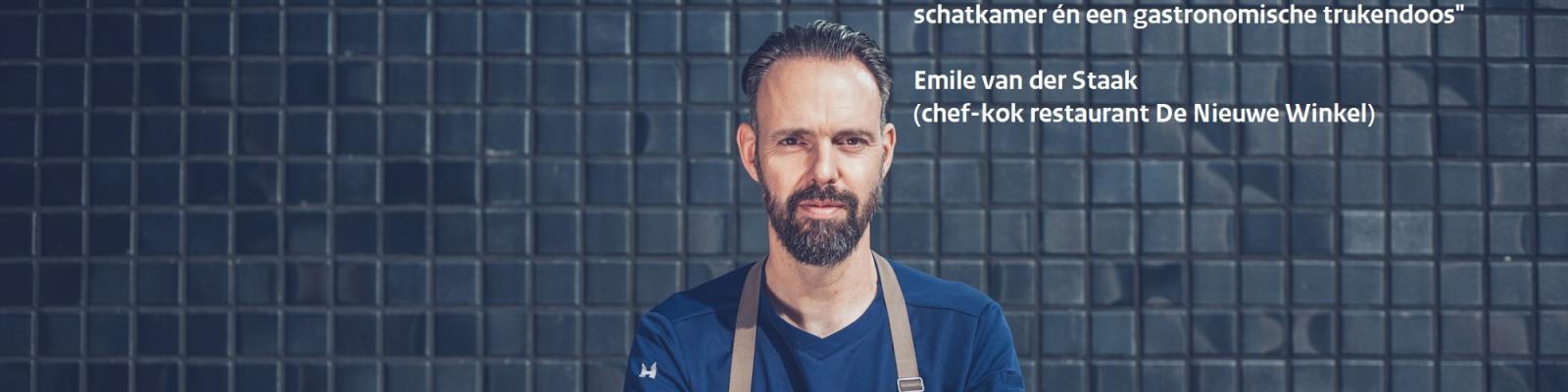 Emiile van der Staak chef-kok De Nieuwe Winkel met quote
